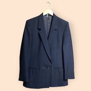 Vintage 90s Jos. A. Bank Clothiers Navy Blue Tailored Blazer Jacket Women’s